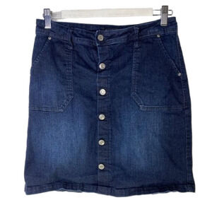 Kensie Jeans Button Front Denim Skirt